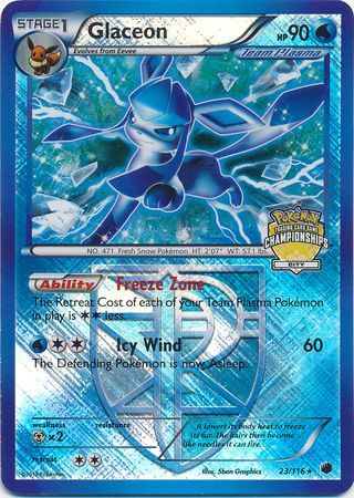 Glaceon (23/116) (City Championship Promo) [Black & White: Plasma Freeze] | Game Haven TX