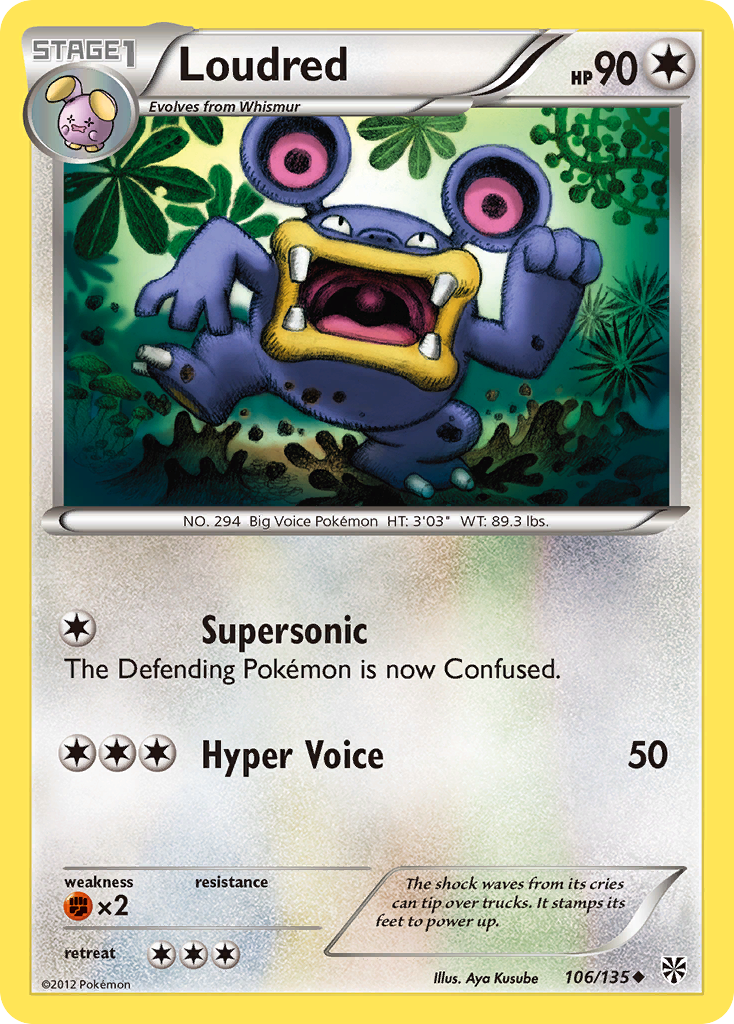 Loudred (106/135) [Black & White: Plasma Storm] | Game Haven TX