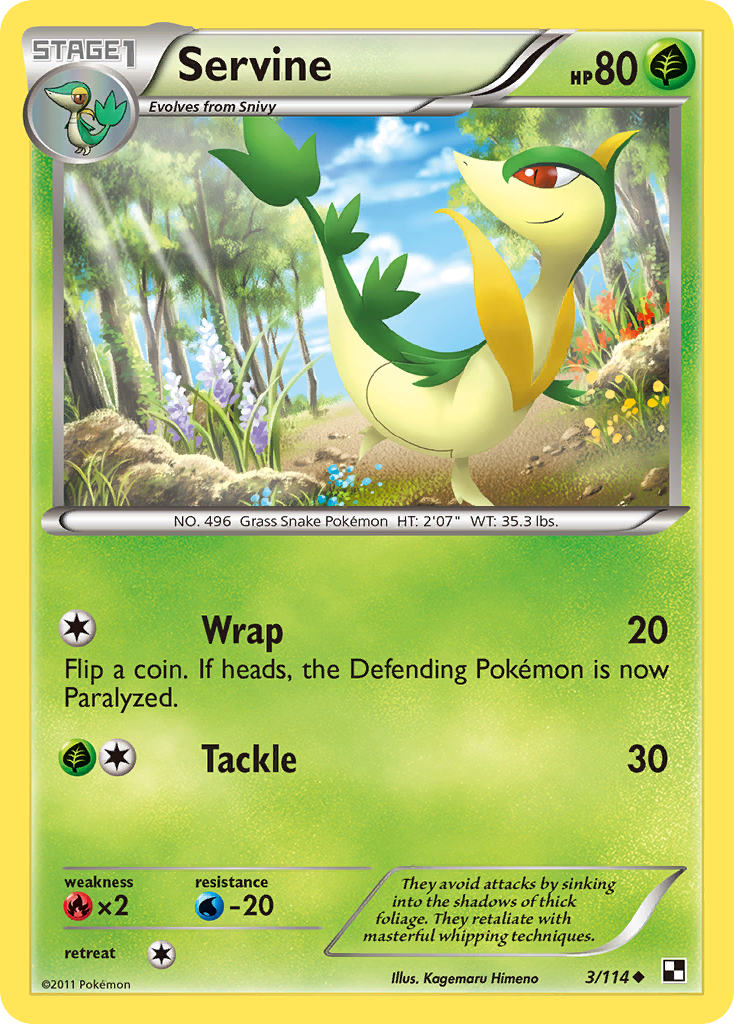 Servine (3/114) [Black & White: Base Set] | Game Haven TX