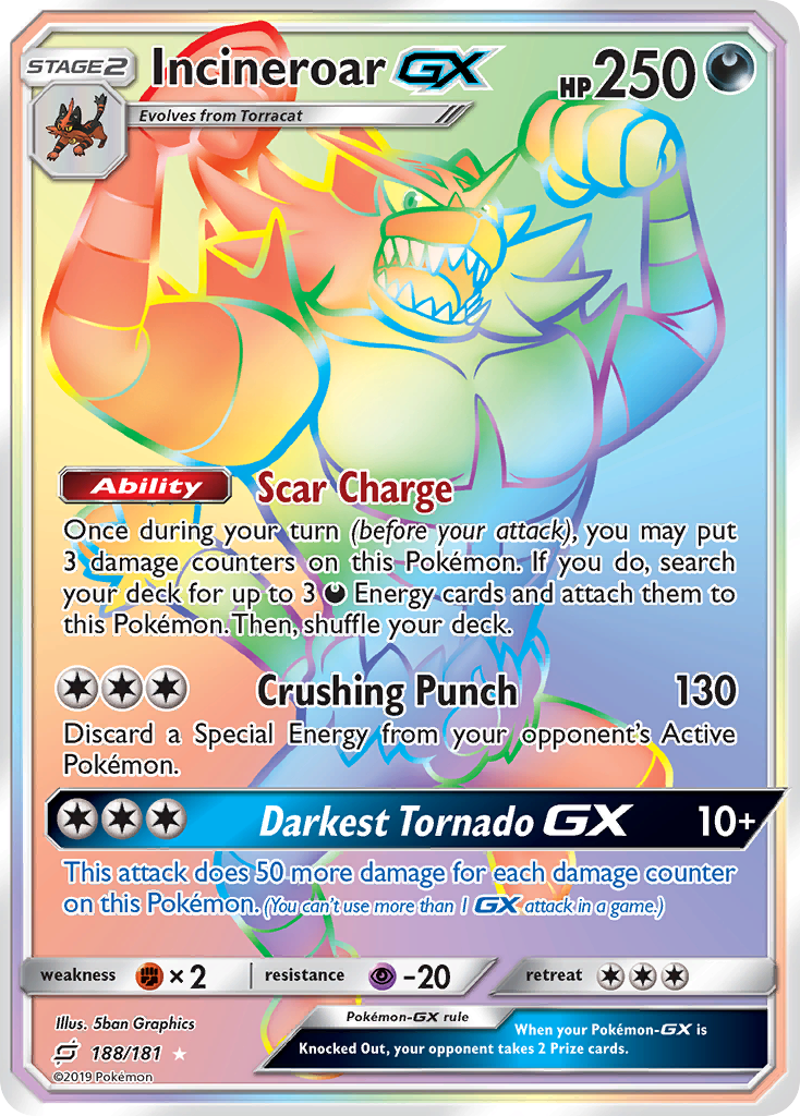 Incineroar GX (188/181) [Sun & Moon: Team Up] | Game Haven TX