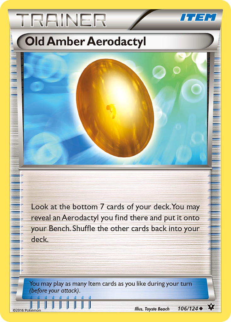 Old Amber Aerodactyl (106/124) [XY: Fates Collide] | Game Haven TX