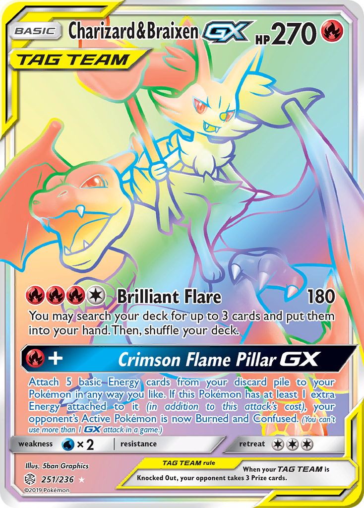 Charizard & Braixen GX (251/236) [Sun & Moon: Cosmic Eclipse] | Game Haven TX