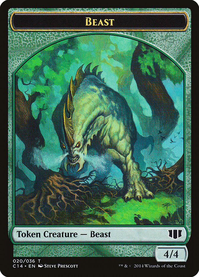 Elf Druid // Beast (020/036) Double-sided Token [Commander 2014 Tokens] | Game Haven TX