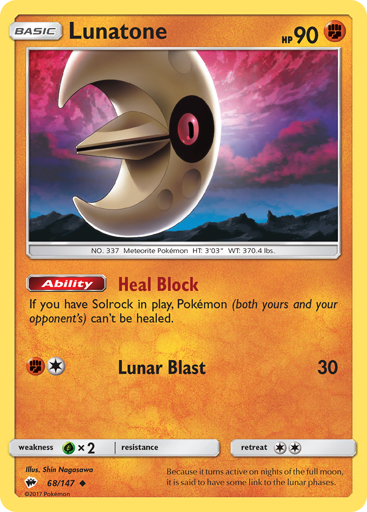 Lunatone (68/147) [Sun & Moon: Burning Shadows] | Game Haven TX