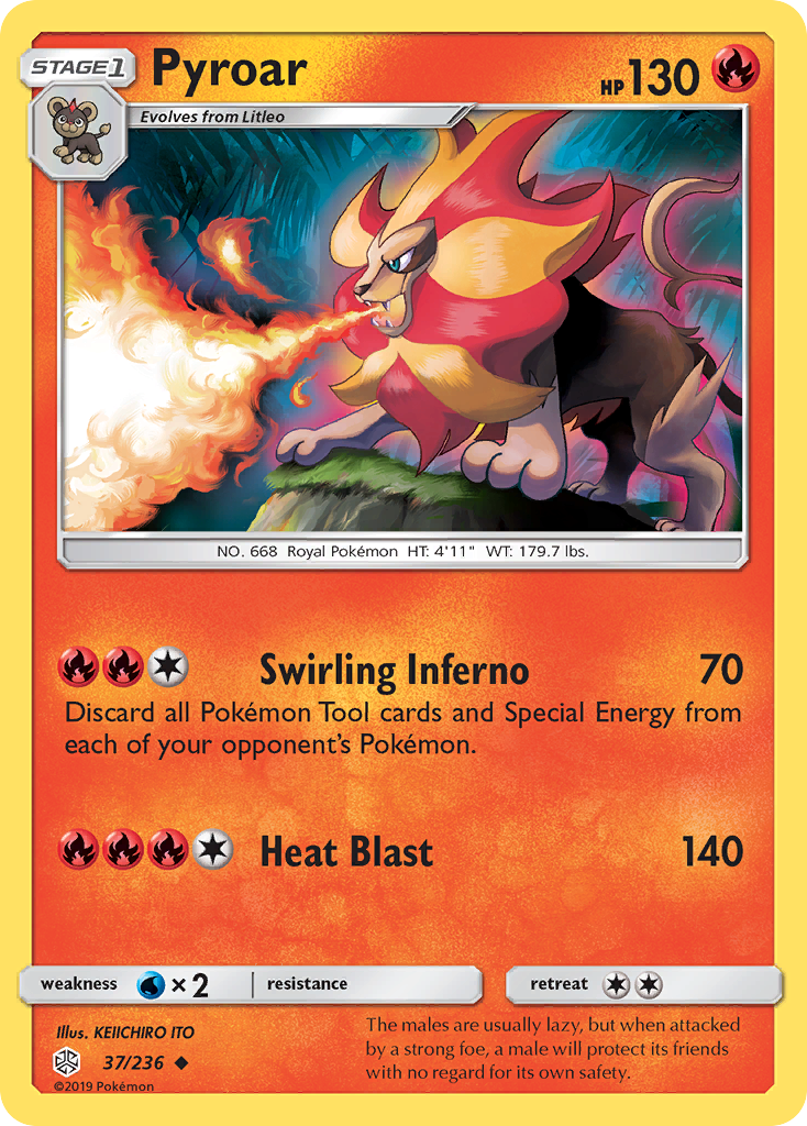 Pyroar (37/236) [Sun & Moon: Cosmic Eclipse] | Game Haven TX