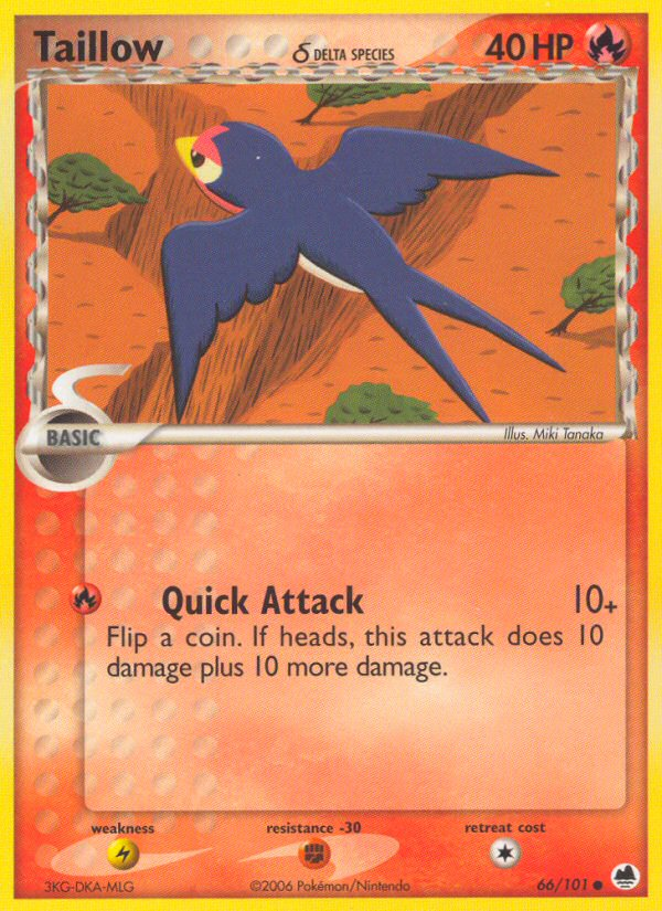 Taillow (66/101) (Delta Species) [EX: Dragon Frontiers] | Game Haven TX