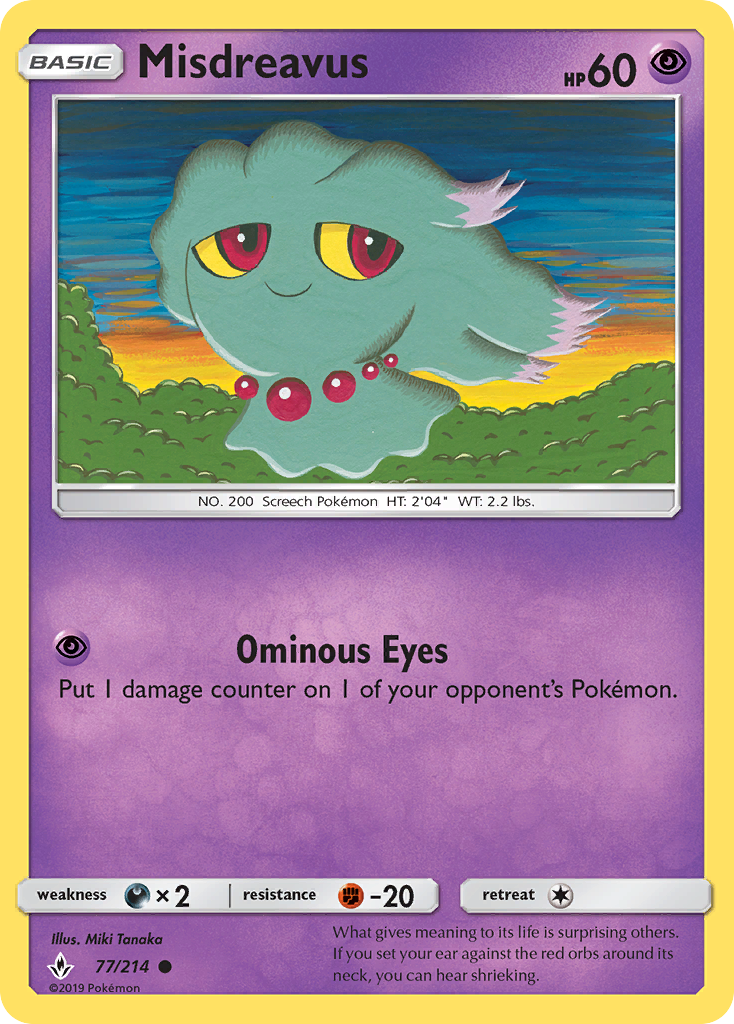 Misdreavus (77/214) [Sun & Moon: Unbroken Bonds] | Game Haven TX