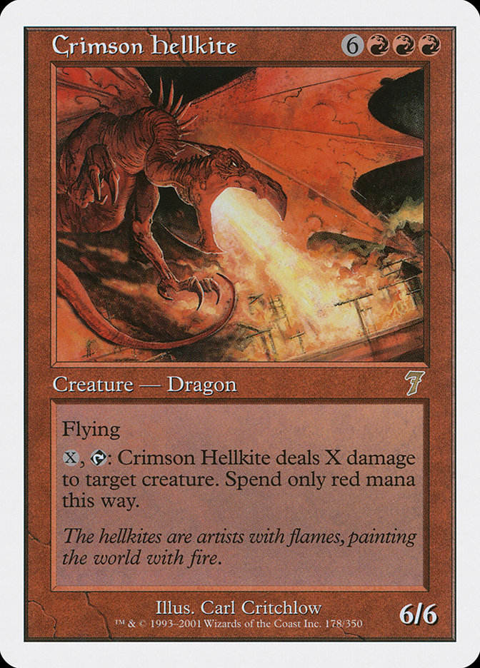 Crimson Hellkite [Seventh Edition] | Game Haven TX