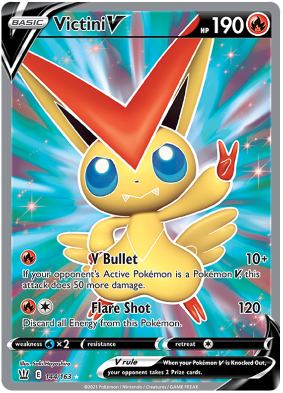 Victini V (144/163) [Sword & Shield: Battle Styles] | Game Haven TX