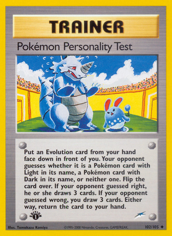 Pokemon Personality Test (102/105) [Neo Destiny 1st Edition] | Game Haven TX