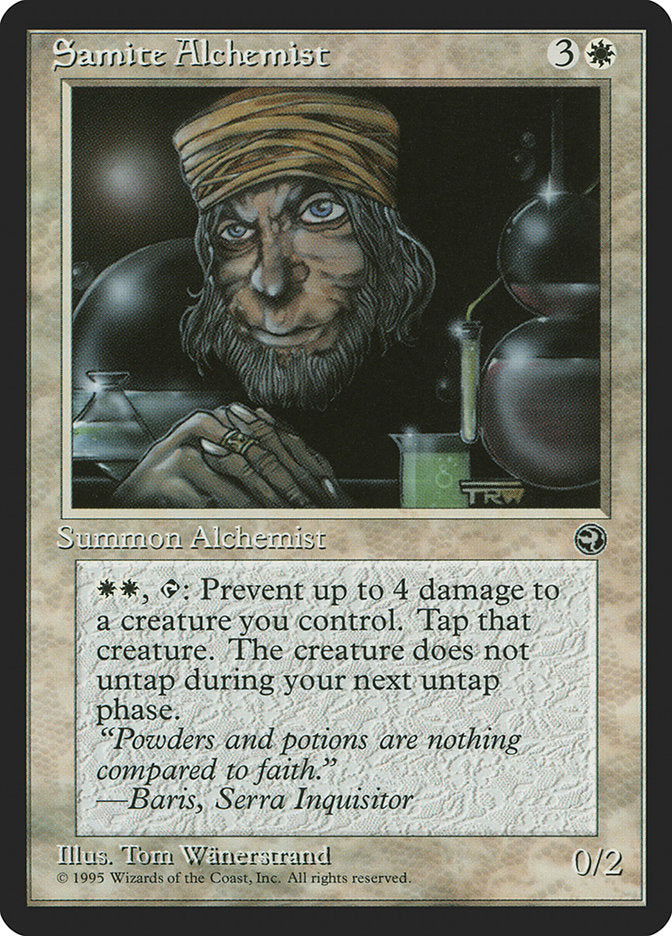Samite Alchemist (Baris Flavor Text) [Homelands] | Game Haven TX