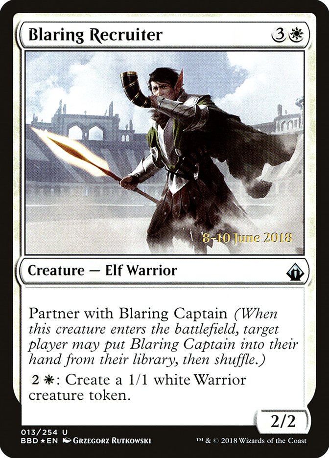 Blaring Recruiter  (Prerelease) [Battlebond Promos] | Game Haven TX