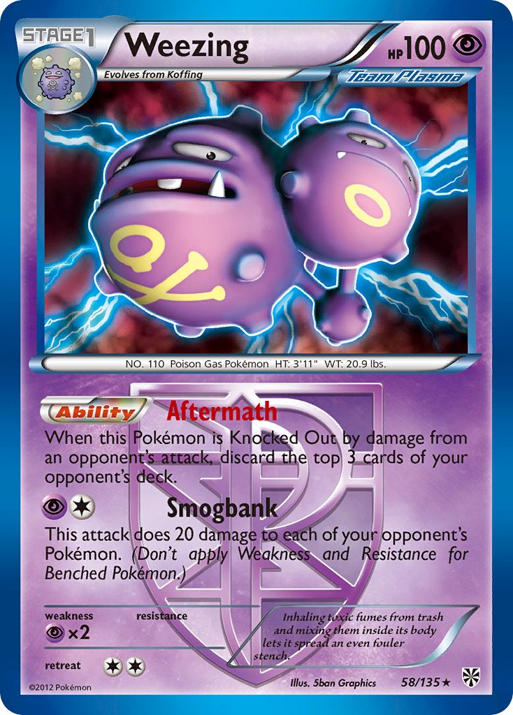 Weezing (58/135) (Theme Deck Exclusive) [Black & White: Plasma Storm] | Game Haven TX