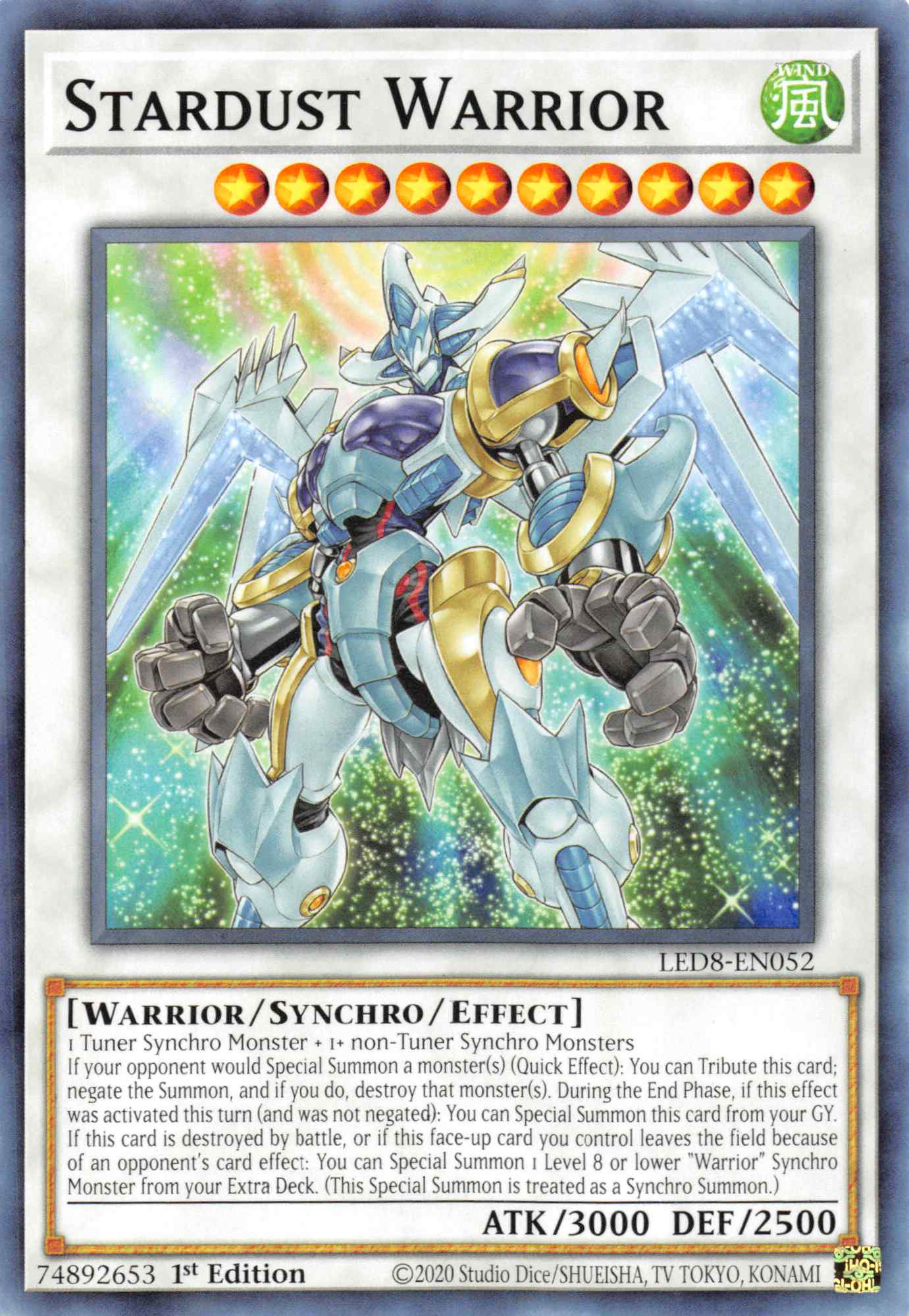 Stardust Warrior [LED8-EN052] Common | Game Haven TX