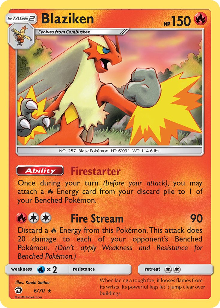 Blaziken (6/70) (Theme Deck Exclusive) [Sun & Moon: Dragon Majesty] | Game Haven TX