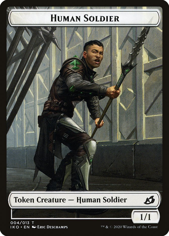 Human Soldier (004/013) [Ikoria: Lair of Behemoths Tokens] | Game Haven TX