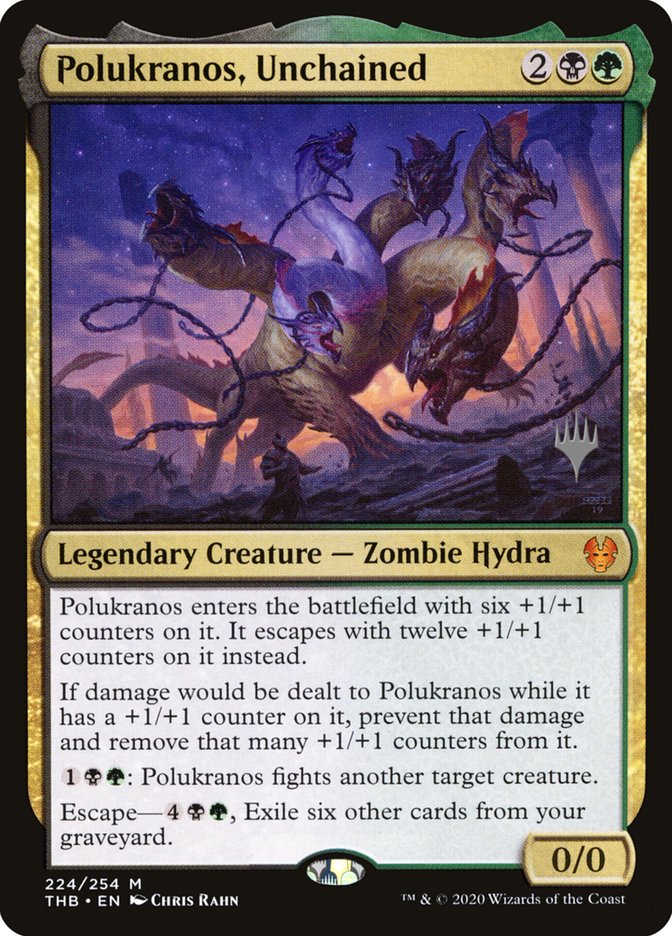 Polukranos, Unchained (Promo Pack) [Theros Beyond Death Promos] | Game Haven TX