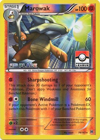 Marowak (78/162) (League Promo 2nd Place) [XY: BREAKthrough] | Game Haven TX