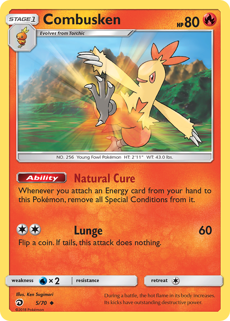 Combusken (5/70) [Sun & Moon: Dragon Majesty] | Game Haven TX