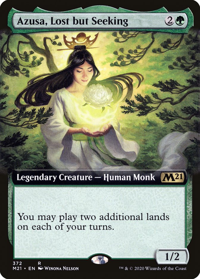 Azusa, Lost but Seeking (Extended Art) [Core Set 2021] | Game Haven TX