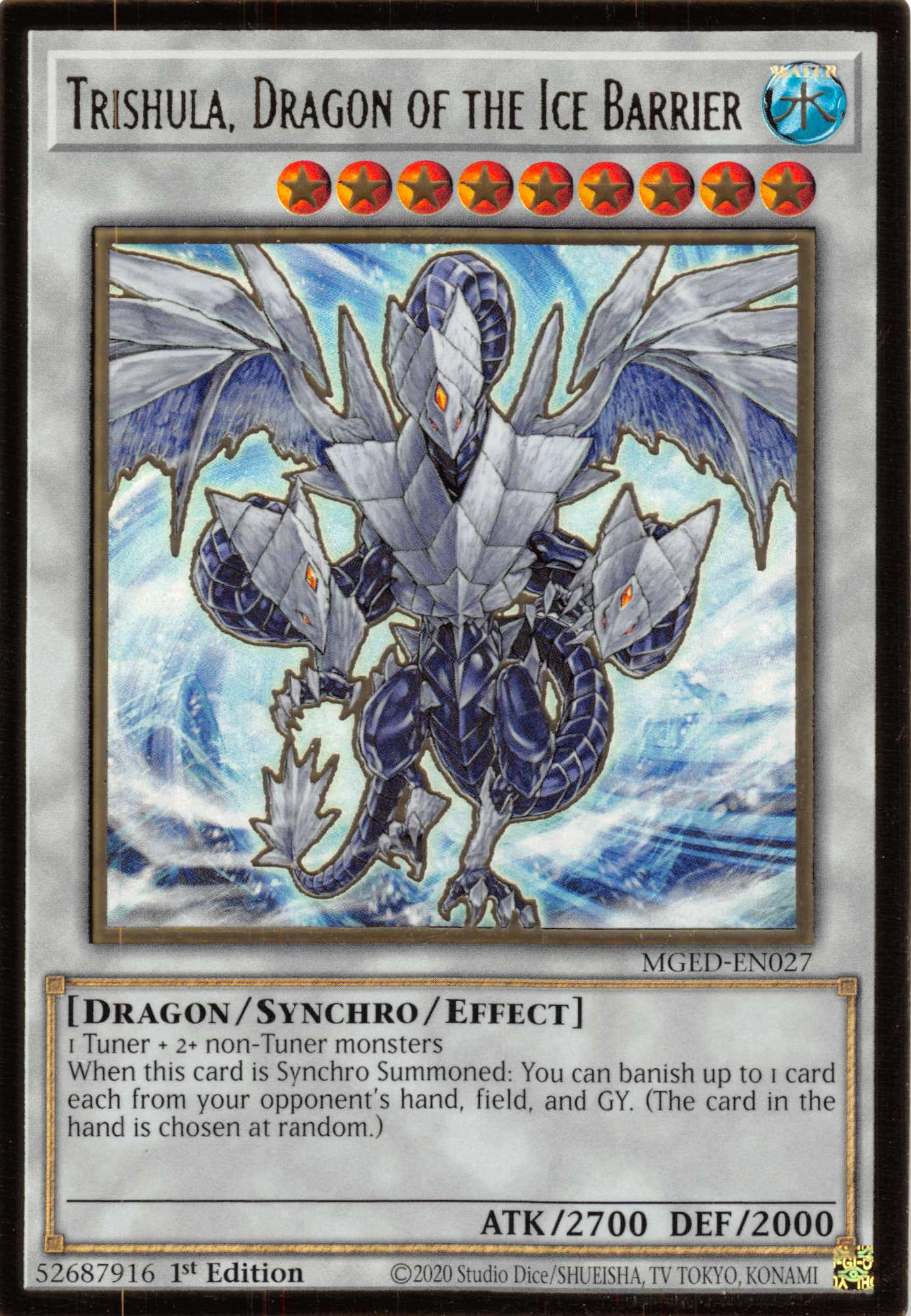 Trishula, Dragon of the Ice Barrier [MGED-EN027] Gold Rare | Game Haven TX
