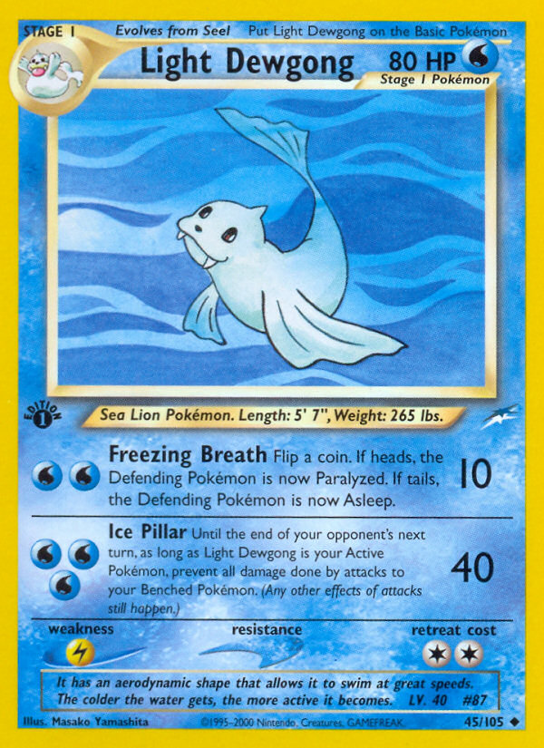 Light Dewgong (45/105) [Neo Destiny 1st Edition] | Game Haven TX