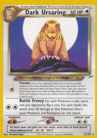 Dark Ursaring (21/105) [Neo Destiny Unlimited] | Game Haven TX