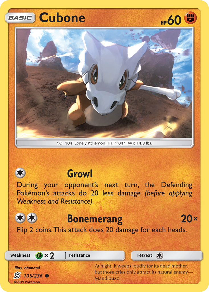 Cubone (105/236) [Sun & Moon: Unified Minds] | Game Haven TX