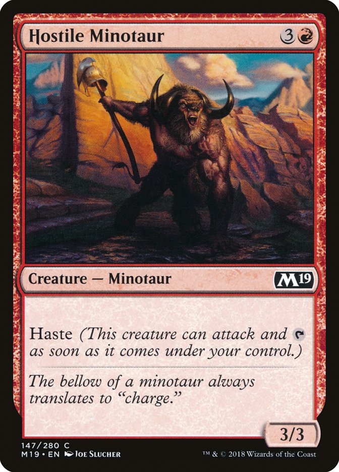 Hostile Minotaur [Core Set 2019] | Game Haven TX