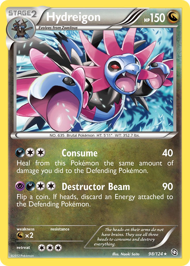 Hydreigon (98/124) (Cracked Ice Holo) (Theme Deck Exclusive) [Black & White: Dragons Exalted] | Game Haven TX