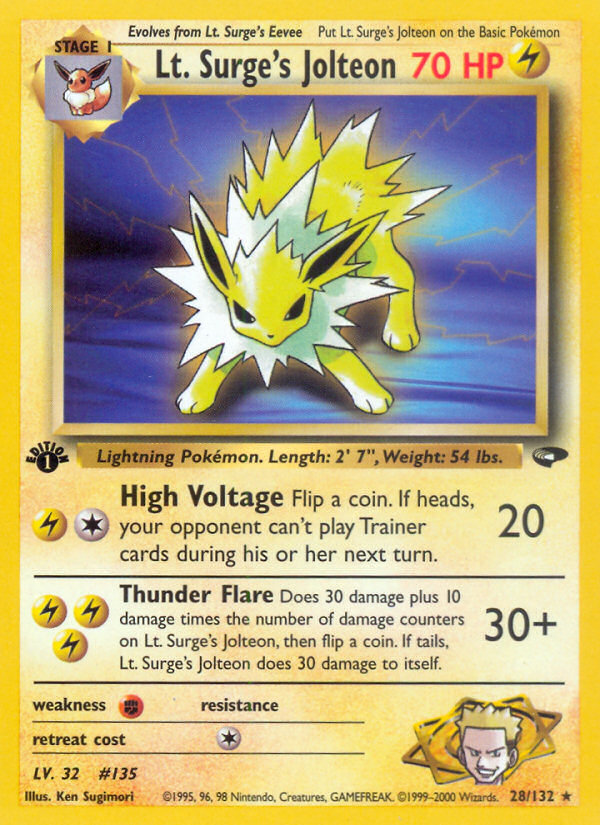 Lt. Surge's Jolteon (28/132) [Gym Challenge 1st Edition] | Game Haven TX