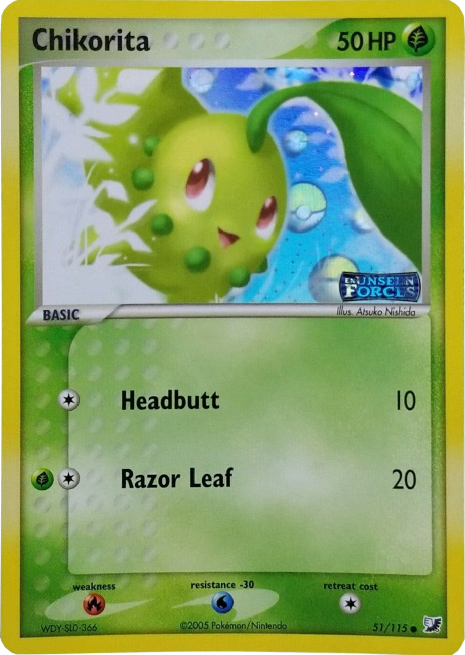 Chikorita (51/115) (Stamped) [EX: Unseen Forces] | Game Haven TX