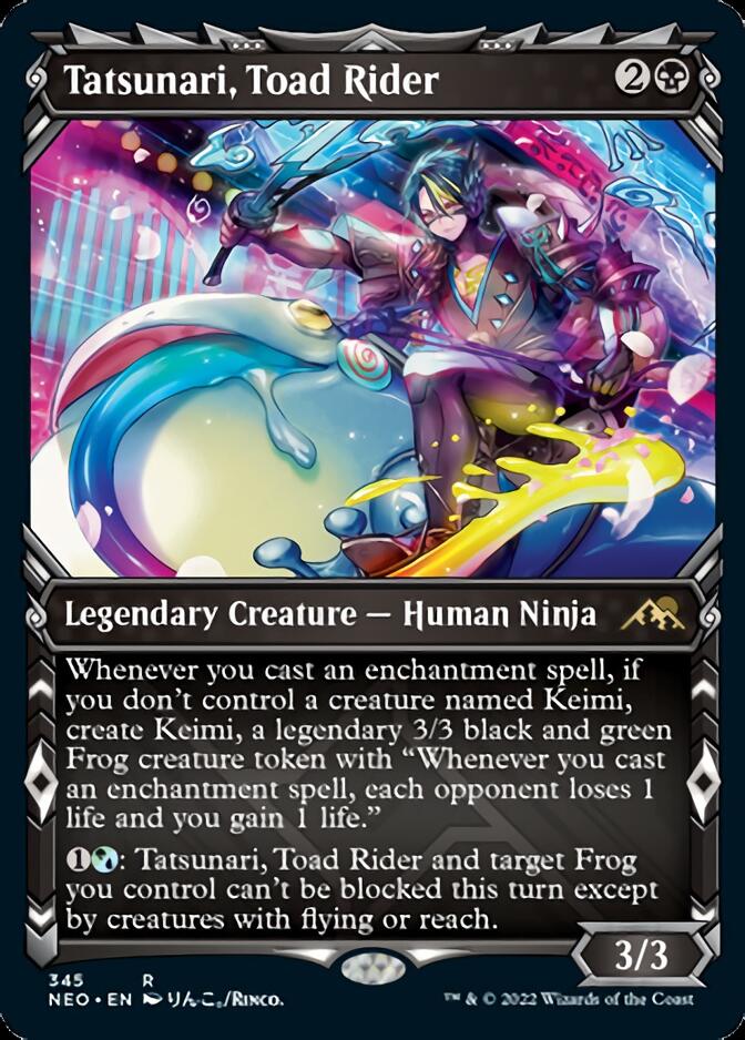 Tatsunari, Toad Rider (Showcase Ninja) [Kamigawa: Neon Dynasty] | Game Haven TX
