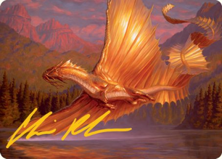 Adult Gold Dragon Art Card (Gold-Stamped Signature) [Dungeons & Dragons: Adventures in the Forgotten Realms Art Series] | Game Haven TX
