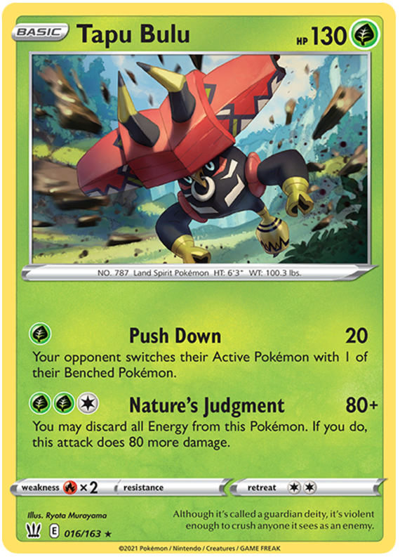 Tapu Bulu (016/163) (Theme Deck Exclusive) [Sword & Shield: Battle Styles] | Game Haven TX