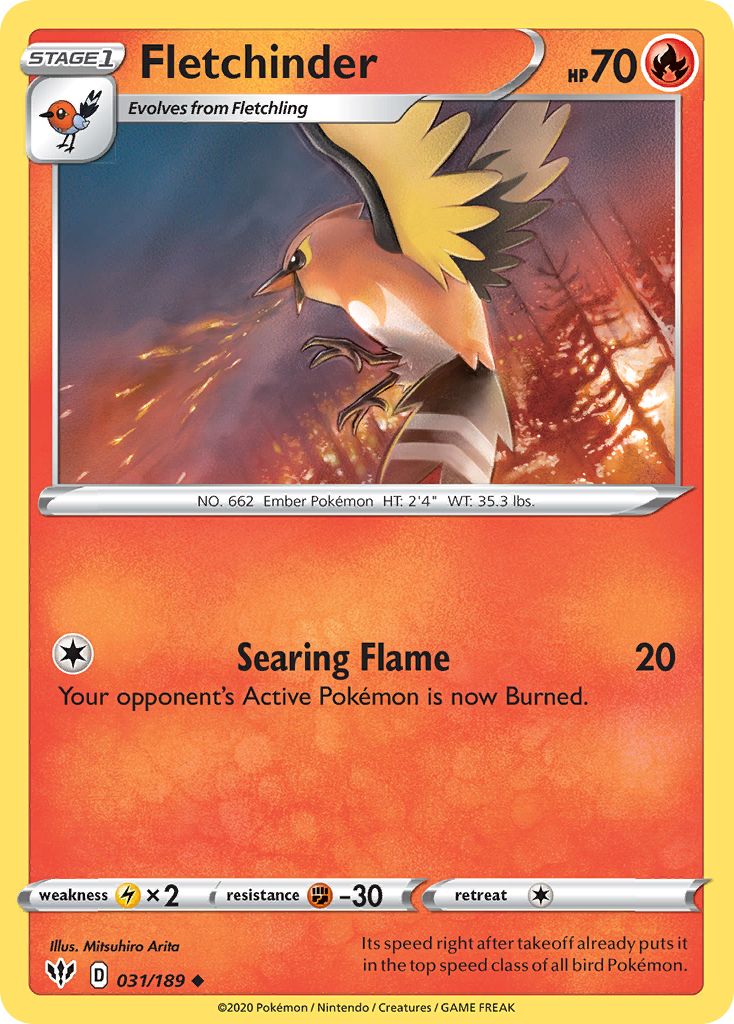 Fletchinder (031/189) [Sword & Shield: Darkness Ablaze] | Game Haven TX