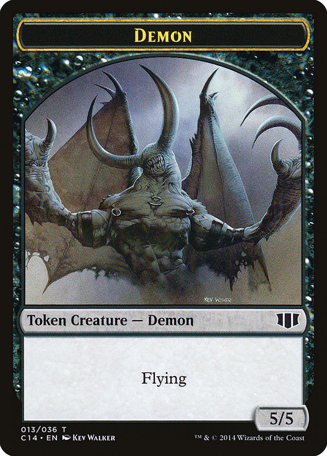 Demon (013/036) // Zombie (016/036) Double-sided Token [Commander 2014 Tokens] | Game Haven TX