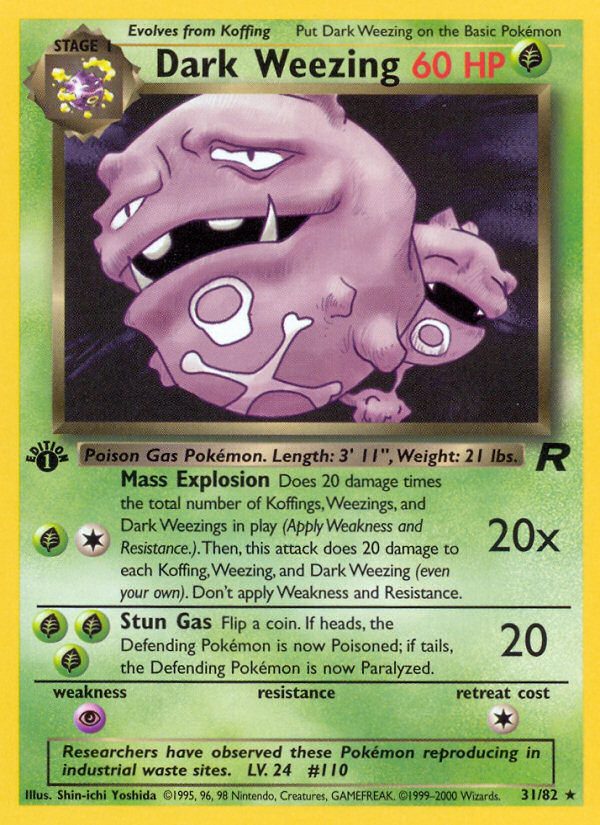 Dark Weezing (31/82) [Team Rocket 1st Edition] | Game Haven TX