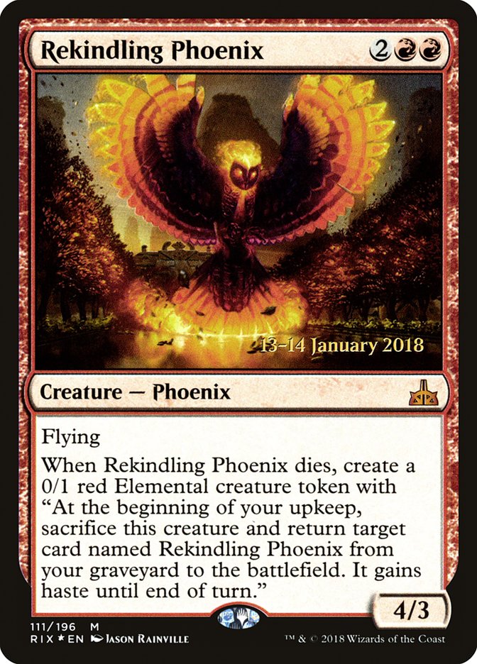 Rekindling Phoenix [Rivals of Ixalan Promos] | Game Haven TX
