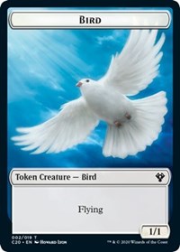 Bird // Dinosaur Cat Double-sided Token [Commander 2020 Tokens] | Game Haven TX