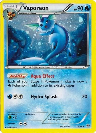 Vaporeon (22/98) (Cosmos Holo) [XY: Ancient Origins] | Game Haven TX