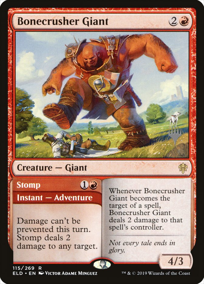 Bonecrusher Giant // Stomp (Promo Pack) [Throne of Eldraine Promos] | Game Haven TX
