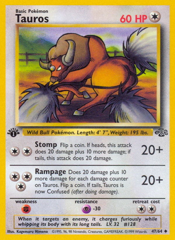 Tauros (47/64) [Jungle 1st Edition] | Game Haven TX