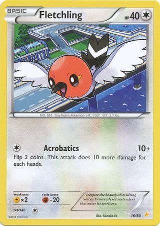 Fletchling (16/30) [XY: Trainer Kit 3 - Pikachu Libre] | Game Haven TX