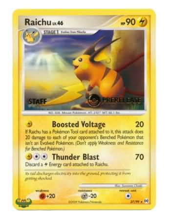 Raichu (27/99) (Staff Prerelease Promo) [Nintendo: Black Star Promos] | Game Haven TX