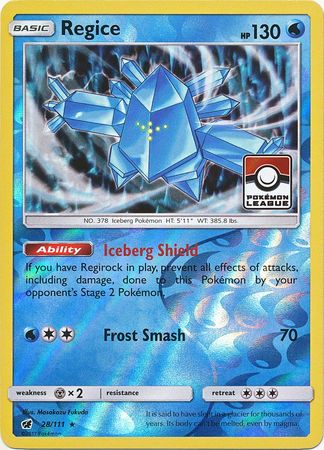 Regice (28/111) (League Promo) [Sun & Moon: Crimson Invasion] | Game Haven TX