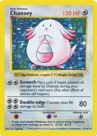 Chansey (3/102) [Base Set Shadowless Unlimited] | Game Haven TX