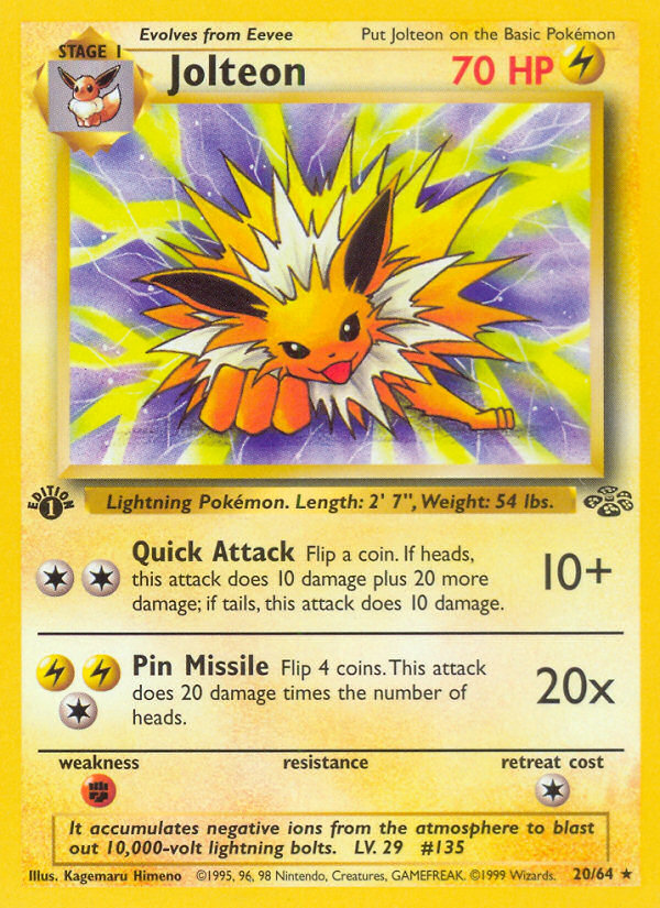 Jolteon (20/64) [Jungle 1st Edition] | Game Haven TX