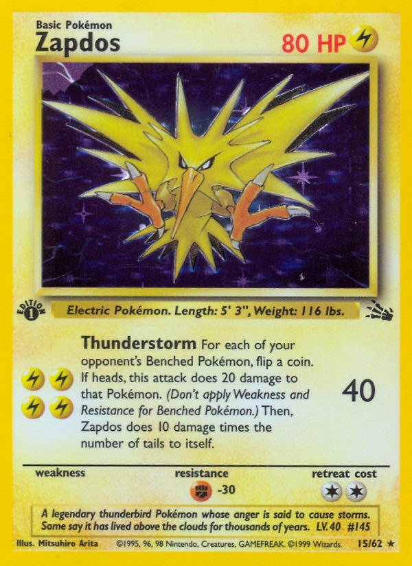 Zapdos (15/62) [Fossil 1st Edition] | Game Haven TX