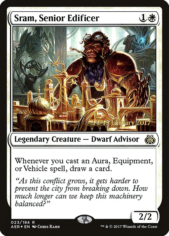 Sram, Senior Edificer [Aether Revolt Promos] | Game Haven TX